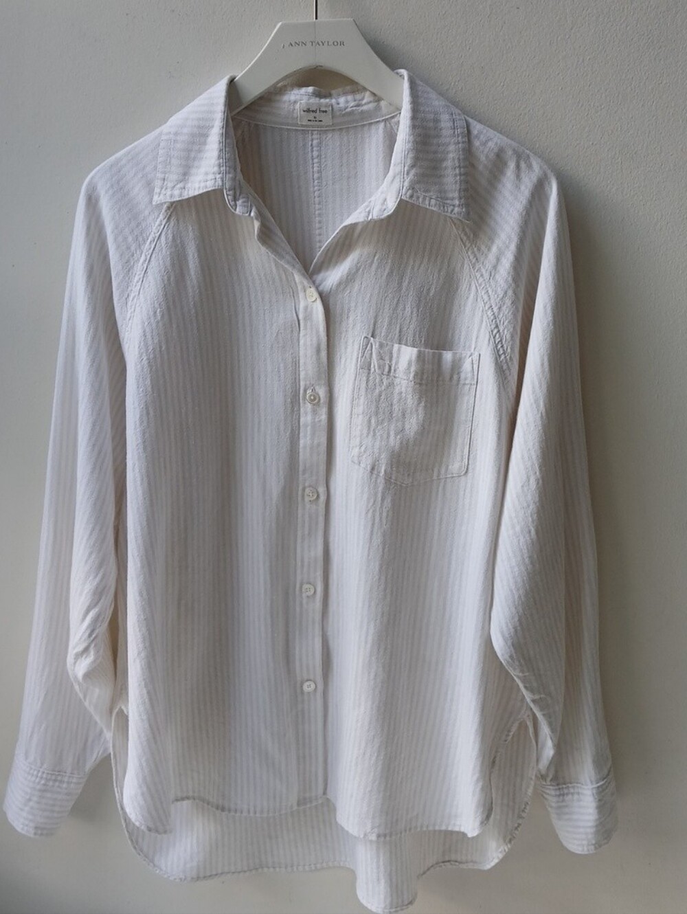 Aritzia Wilfred Free Oversized Button Front Stripe Shirt Women's XS